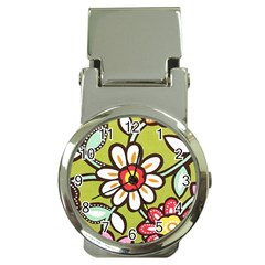 Flowers Fabrics Floral Money Clip Watches