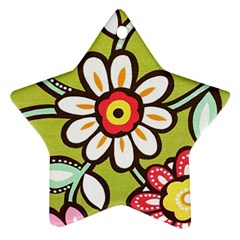 Flowers Fabrics Floral Star Ornament (Two Sides)