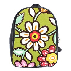 Flowers Fabrics Floral School Bag (Large)