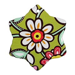 Flowers Fabrics Floral Snowflake Ornament (two Sides)