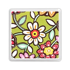 Flowers Fabrics Floral Memory Card Reader (Square)