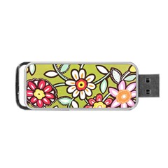 Flowers Fabrics Floral Portable USB Flash (One Side)
