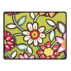 Flowers Fabrics Floral Double Sided Fleece Blanket (small) 