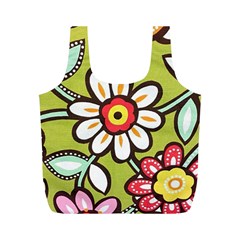 Flowers Fabrics Floral Full Print Recycle Bag (M)