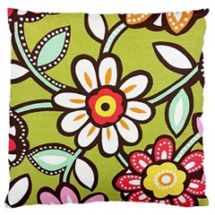 Flowers Fabrics Floral Large Flano Cushion Case (two Sides)