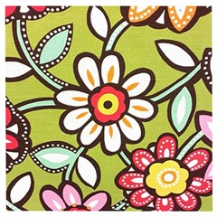 Flowers Fabrics Floral Wooden Puzzle Square