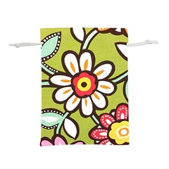 Flowers Fabrics Floral Lightweight Drawstring Pouch (S)