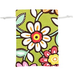 Flowers Fabrics Floral  Lightweight Drawstring Pouch (XL)