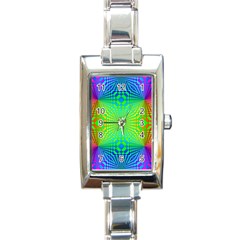 Pattern Colorful Abstract Rectangle Italian Charm Watch