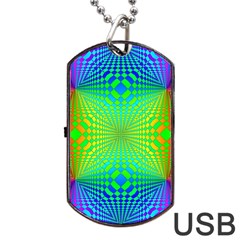 Pattern Colorful Abstract Dog Tag Usb Flash (one Side)