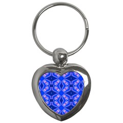 Seamless Fractal Blue Key Chain (heart) by Vaneshart