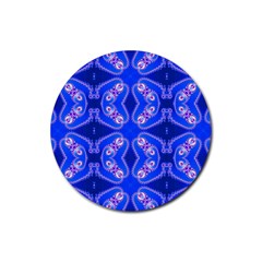 Seamless Fractal Blue Rubber Round Coaster (4 Pack)  by Vaneshart