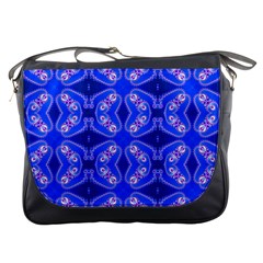 Seamless Fractal Blue Messenger Bag by Vaneshart