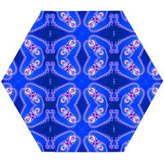 Seamless Fractal Blue Wooden Puzzle Hexagon by Vaneshart