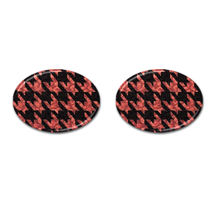 Fabric Pattern Dogstooth Cufflinks (Oval)