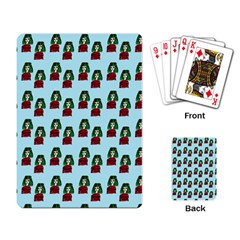 Girl With Green Hair Pattern Playing Cards Single Design (rectangle)