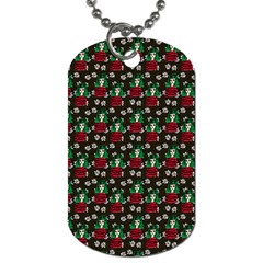 Girl With Green Hair Pattern Brown Floral Dog Tag (one Side)