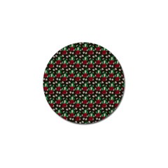 Girl With Green Hair Pattern Brown Floral Golf Ball Marker (4 Pack) by snowwhitegirl