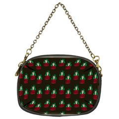 Girl With Green Hair Pattern Brown Chain Purse (one Side)