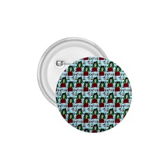 Girl With Green Hair Pattern Blue Floral 1 75  Buttons