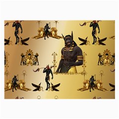 Anubis The Egyptian God Pattern Large Glasses Cloth (2 Sides) by FantasyWorld7