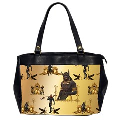 Anubis The Egyptian God Pattern Oversize Office Handbag (2 Sides) by FantasyWorld7