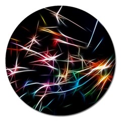 Lights Star Sky Graphic Night Magnet 5  (round) by HermanTelo