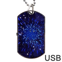 Star Universe Space Starry Sky Dog Tag Usb Flash (one Side)