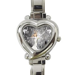 Wonderful Fairy With Butterflies And Dragonfly Heart Italian Charm Watch by FantasyWorld7