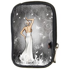 Wonderful Fairy With Butterflies And Dragonfly Compact Camera Leather Case by FantasyWorld7