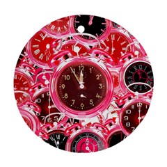 Clock Face 4 Round Ornament (two Sides)