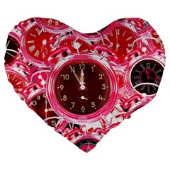 Clock Face 4 Large 19  Premium Heart Shape Cushions