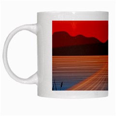 Sunset Water River Sea Sunrays White Mugs