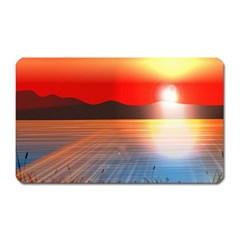 Sunset Water River Sea Sunrays Magnet (rectangular) by Mariart