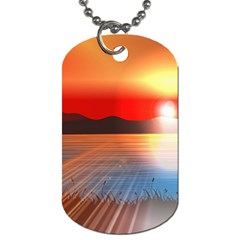 Sunset Water River Sea Sunrays Dog Tag (two Sides)
