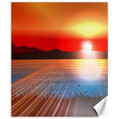 Sunset Water River Sea Sunrays Canvas 8  X 10  by Mariart