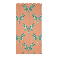 Turquoise Dragonfly Insect Paper Shower Curtain 36  X 72  (stall) 