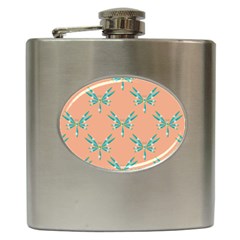 Turquoise Dragonfly Insect Paper Hip Flask (6 Oz) by Alisyart