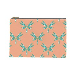 Turquoise Dragonfly Insect Paper Cosmetic Bag (large) by Alisyart