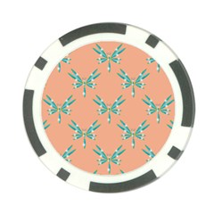 Turquoise Dragonfly Insect Paper Poker Chip Card Guard