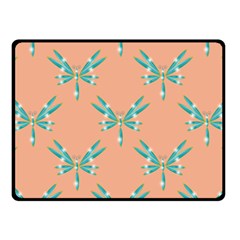 Turquoise Dragonfly Insect Paper Fleece Blanket (small) by Alisyart