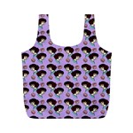 Redhead Girl Pattern Lilac Full Print Recycle Bag (M) Back