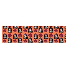 Girl Flower Pattern Apricot Satin Scarf (oblong)