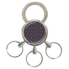 Girl Flower Pattern Grey 3-ring Key Chain