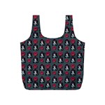 Girl Flower Pattern Grey Full Print Recycle Bag (S) Back