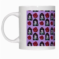 Girl Flower Pattern Lilac White Mugs by snowwhitegirl