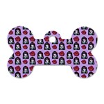 Girl Flower Pattern Lilac Dog Tag Bone (One Side) Front