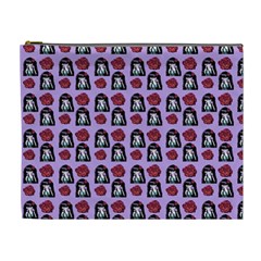 Girl Flower Pattern Lilac Cosmetic Bag (xl) by snowwhitegirl