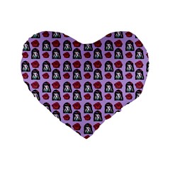 Girl Flower Pattern Lilac Standard 16  Premium Flano Heart Shape Cushions by snowwhitegirl