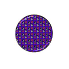 Girl Flower Pattern Royal Blue Hat Clip Ball Marker (4 Pack)